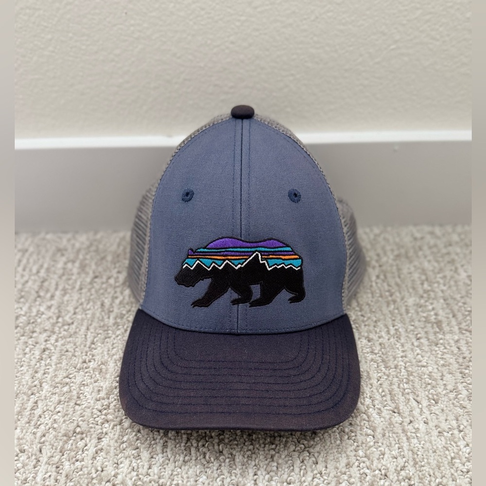 Patagonia Fitz Roy Blue Bear Mesh Trucker Hat Snapback Gorpcore